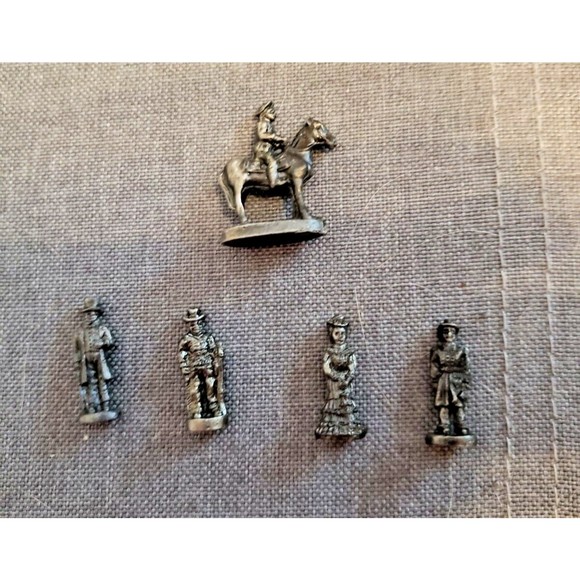 Vintage The Americana Solid Pewter Collection Pony Express 5 Figures 1992 new - Picture 9 of 10